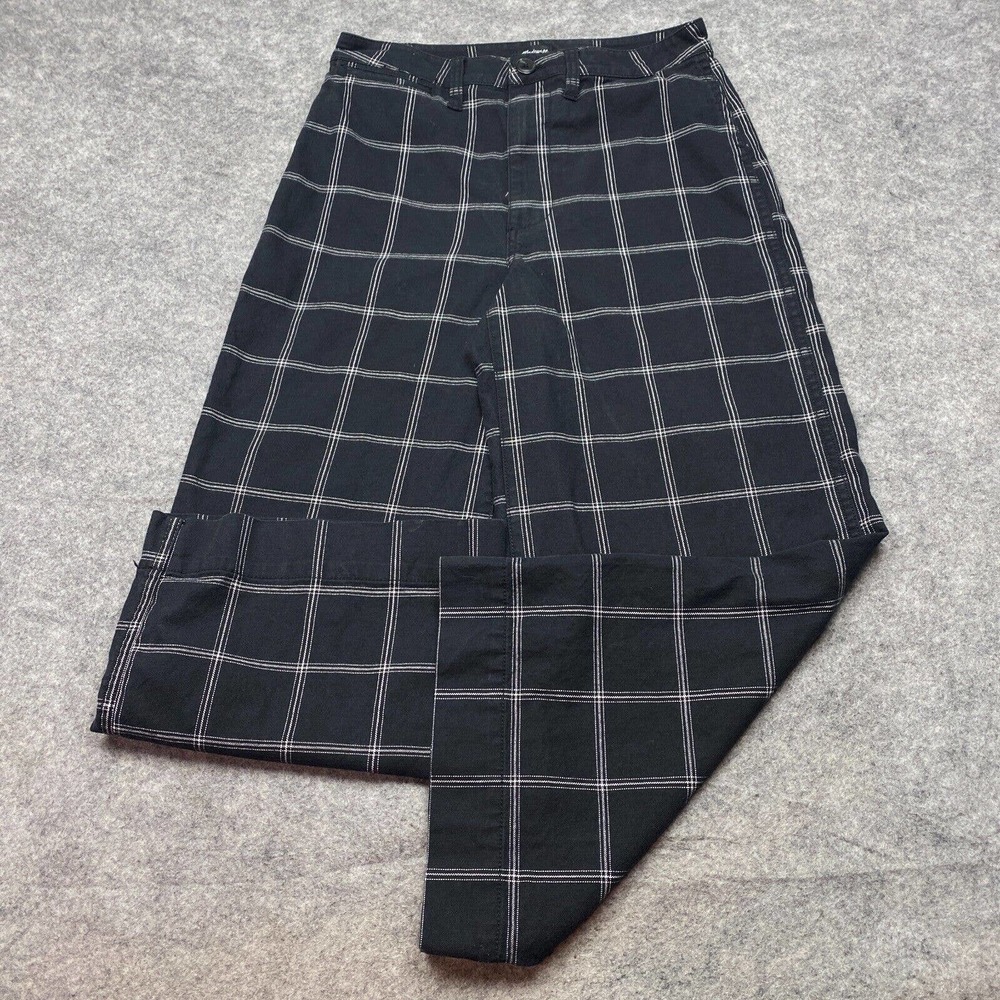 Madewell Womens Pants Size 28 US 6 Wide Leg Black White Cropped Capri Cotton